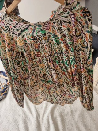 Blusa Zara Talla S Estampado Multicolor