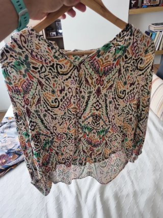 Blusa Zara Talla S Estampado Multicolor