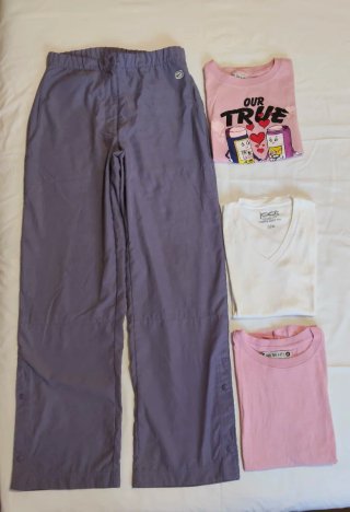 Lote 3 camisetas y pantalón gris S/M