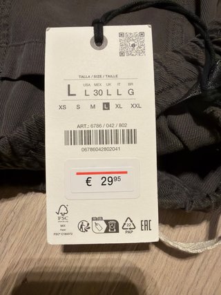 Pantalón Zara ancho marrón oscuro Talla L