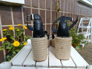 Sandalias cuña Mango azul marino