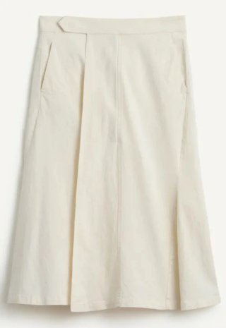 Falda midi Zara SRPLS blanca tiro medio