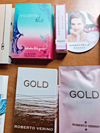 Lote 8 perfumes: Ferragamo, Rochas, Verino