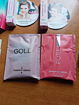 Lote 8 perfumes: Ferragamo, Rochas, Verino