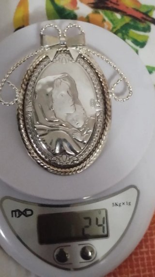 Medaglione Madonna con Gesù in Argento