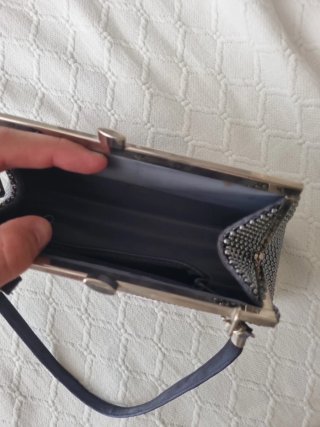 Bolso de fiesta mujer negro y plateado