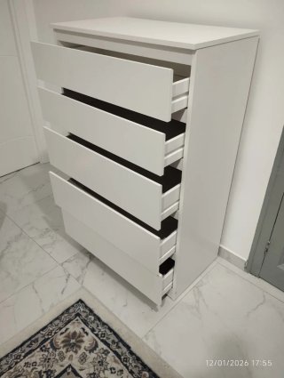 Cómoda 5 cajones Ikea blanca