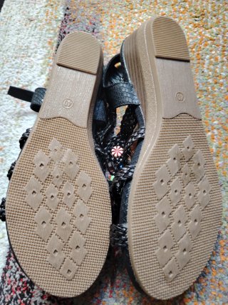 Sandalias HURLUN mujer negras y multicolor