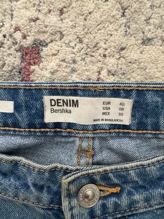 Bershka Mom Jeans Azul