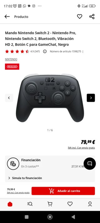 Mando Nintendo Switch Pro Inalámbrico