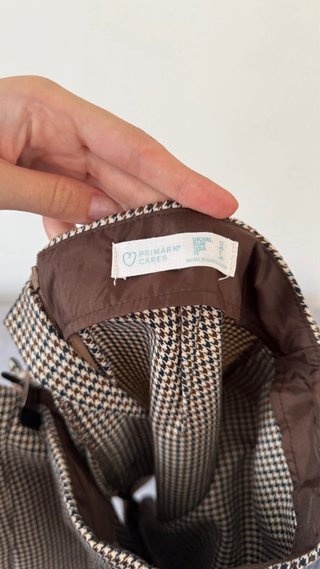 Falda-pantalón de cuadros marrón y beige