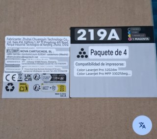 Confezione di quattro cartucce d'inchiostro per stampanti laser a colori