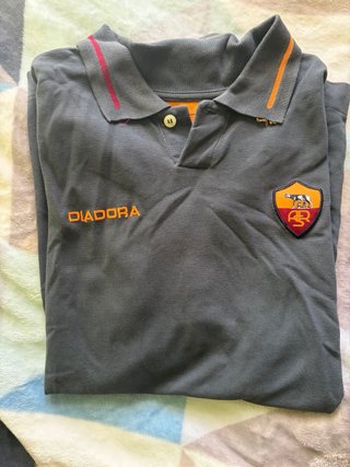 Polo AS Roma Diadora Taglia M Grigio Arancio