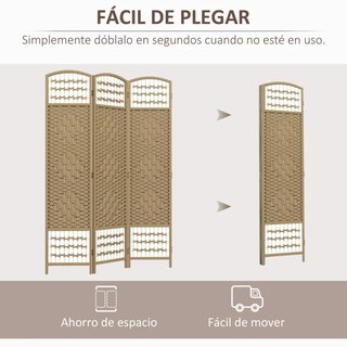 Biombo Separador de Ambientes de 3 Paneles 120x170