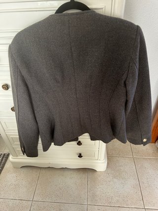 Blazer Zara Talla XL Gris Entallada