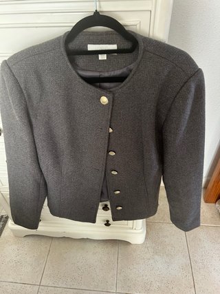 Blazer Zara Talla XL Gris Entallada