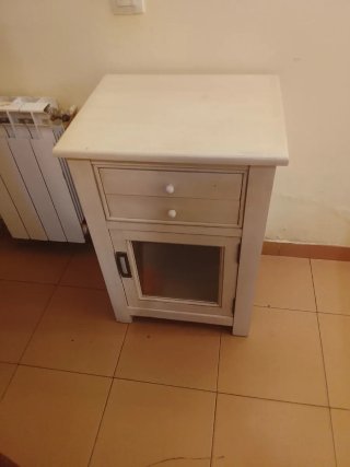 Mesa auxiliar de bambú beige