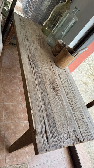 Mesa madera maciza rústica barco pesquero