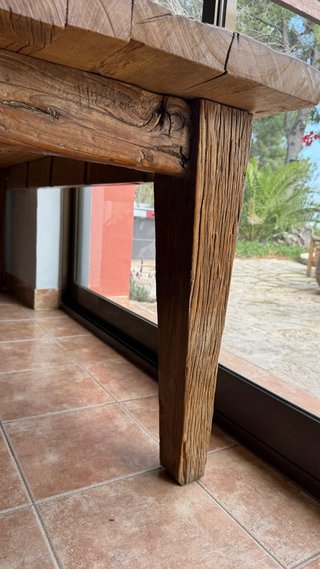 Mesa madera maciza rústica barco pesquero