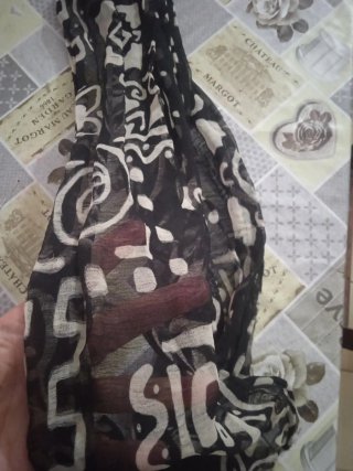 Foulard donna nero fantasia