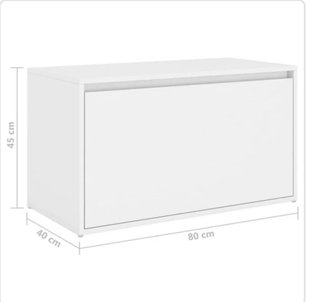 Banco de madera blanco con cajón