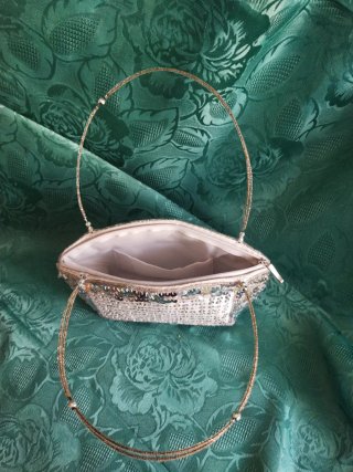 Pochette elegante cerimonia di colore grigio