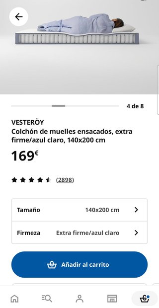 Colchón IKEA Vesteroi 140x200cm Extra Firme