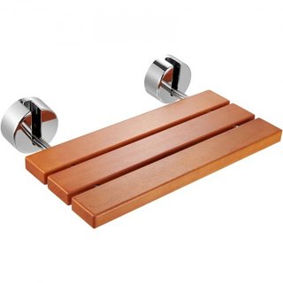Asiento de Ducha Plegable de Teak, 20.1" x 13.2" Desplegado, Banco de Ducha Montado en la Pared que se Pliega con Capacidad de Carga de 440 lbs, Silla de Ducha Plegable para el Hogar que Ahorra Es...