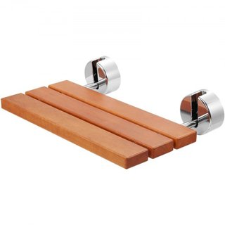 Asiento de Ducha Plegable de Teak, 20.1" x 13.2" Desplegado, Banco de Ducha Montado en la Pared que se Pliega con Capacidad de Carga de 440 lbs, Silla de Ducha Plegable para el Hogar que Ahorra Es...