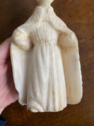 Antigua figura religiosa de alabastro, siglo XVIII