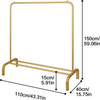 Perchero Metálico Dorado con Zapatero 110cm