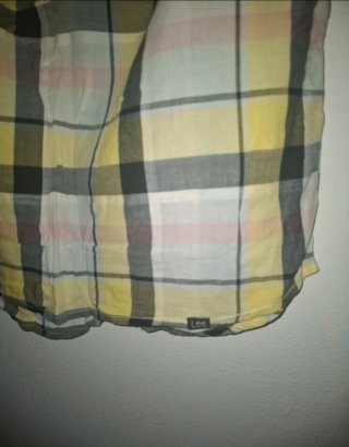 Top Lee Xadrez Amarelo e Branco