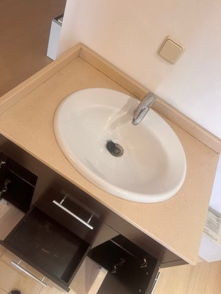 Mueble de baño con lavabo y encimera