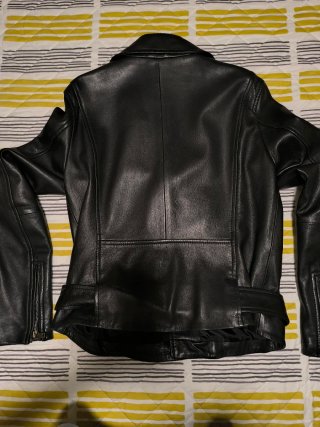 Cazadora Biker Zara Cuero Negra Mujer