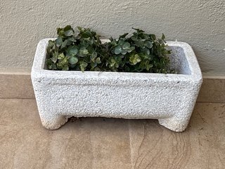 Macetero de piedra blanco y verde