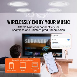 4 PCs 6.5"/16.5 cm Altavoces de Techo Bluetooth 150W Montaje Empotrado en Pared