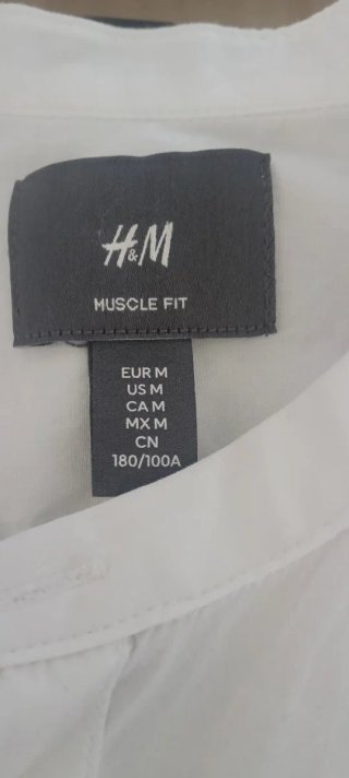 Camisa H&M Cuello Mao Blanca Talla M