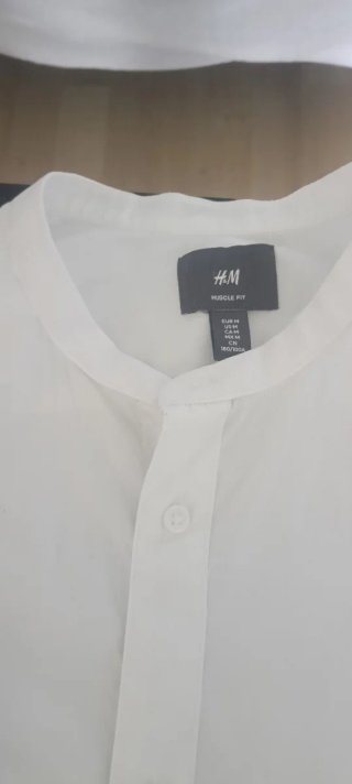 Camisa H&M Cuello Mao Blanca Talla M