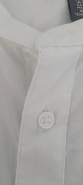 Camisa H&M Cuello Mao Blanca Talla M