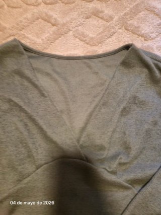 Jersey Crop Top Cruzado Verde Oliva