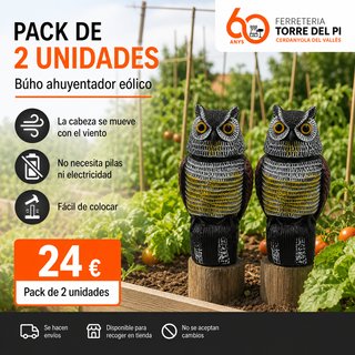 Pack 2 Búhos Ahuyentadores Eólicos