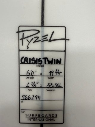 Tabla surf Pyzel Crisis Twin 6'0