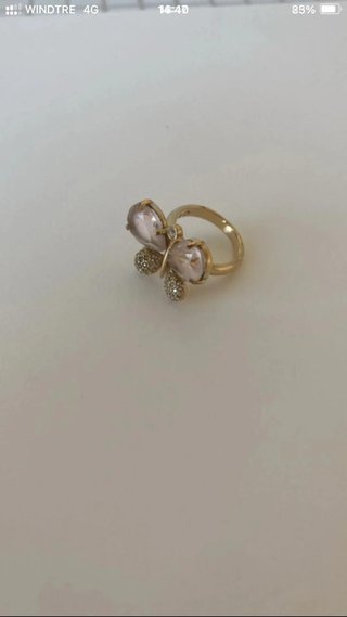 Anello Farfalla Swarovski Oro Bianco