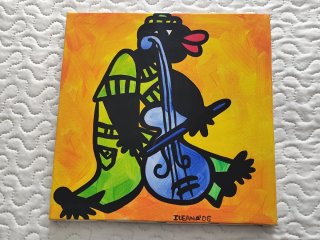Cuadro Pintura Óleo Músico Color