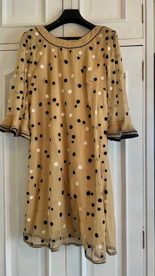 Vestido gasa lunares manga francesa