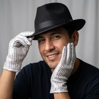 Sombrero Fedora Negro Guantes Lentejuelas Baile MJ