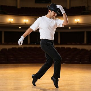 Sombrero Fedora Negro Guantes Lentejuelas Baile MJ