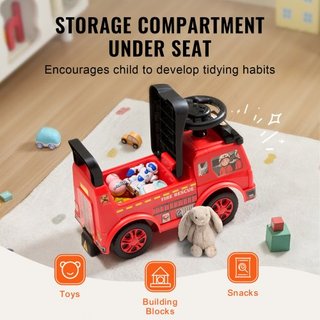 Coche de empuje para niños pequeños, edades 1-3, corredor de paseo, juguete de empuje para sentarse y levantarse, coche clásico para niños con volante musical y almacenamiento debajo del asiento, ...
