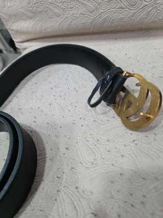 Cintura Gucci Doppia G Oro Nero
