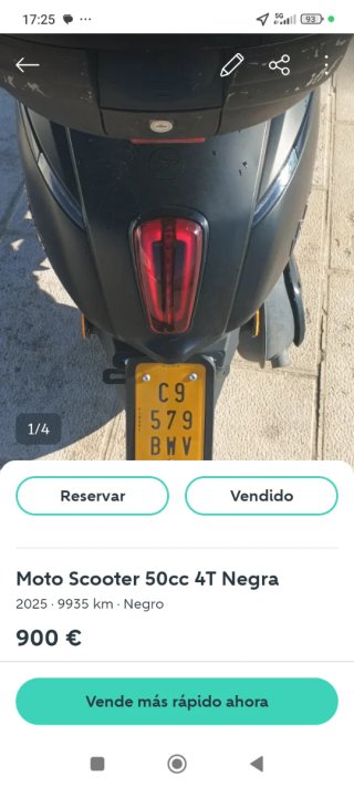 Moto Scooter 50cc Negra Automática